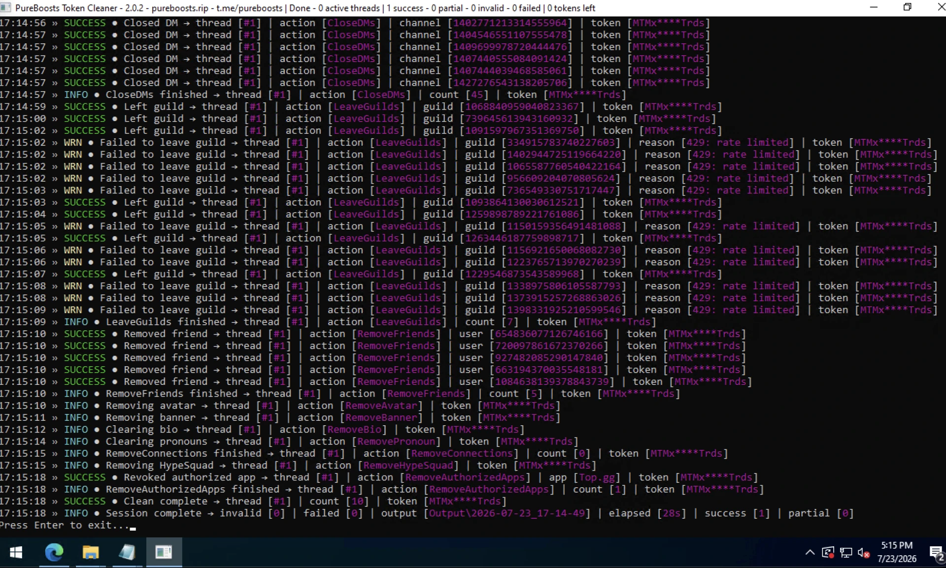 Token Cleaner